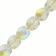 Czech Fire polished faceted glass beads 4mm Crystal lemon rainbow